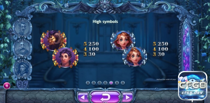 Beauty and The Beast slot hấp dẫn với RTP lên đến 97% Bảng trả thưởng chi tiết cho các biểu tượng