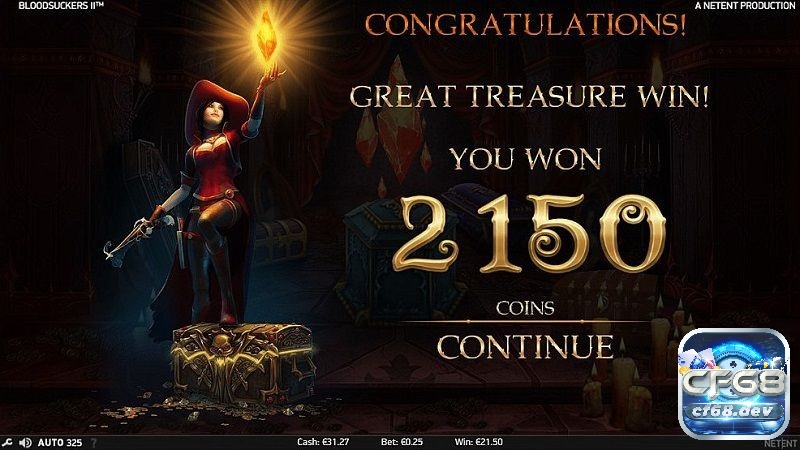 Blood Suckers II slot: Kẻ hút máu bản nâng cấp đầy hấp dẫn cf68 Phần thưởng kho báu bí ấn là coins