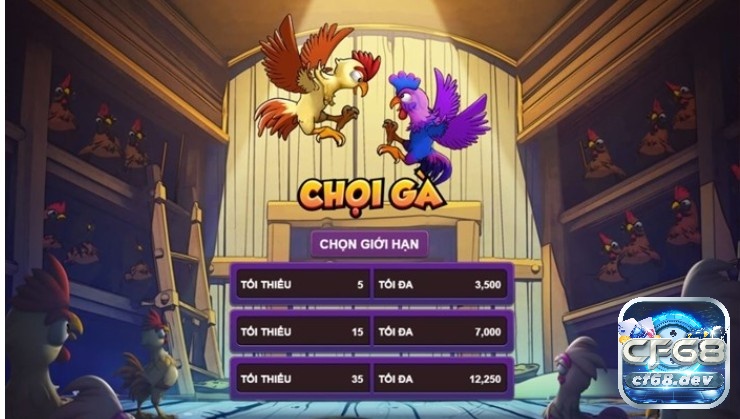 Game đá gà tại cf68: Sân chơi đá gà ăn tiền uy tín nhất Chọn hàng mục mức vốn phòng để tham gia cá cược