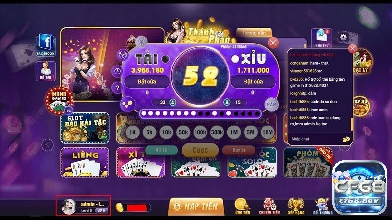 Game đánh bài đổi thưởng uy tín, cực hấp dẫn tại CF68.DEV Tài xỉu - game đánh bài đổi thưởng uy tín hấp dẫn, dễ chơi