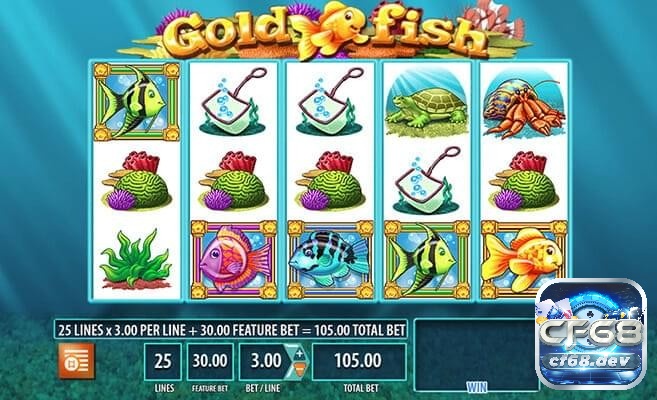 Gold Fish casino slot với giải thưởng lớn nhất 1.050.000$ Giao diện trò chơi Gold Fish