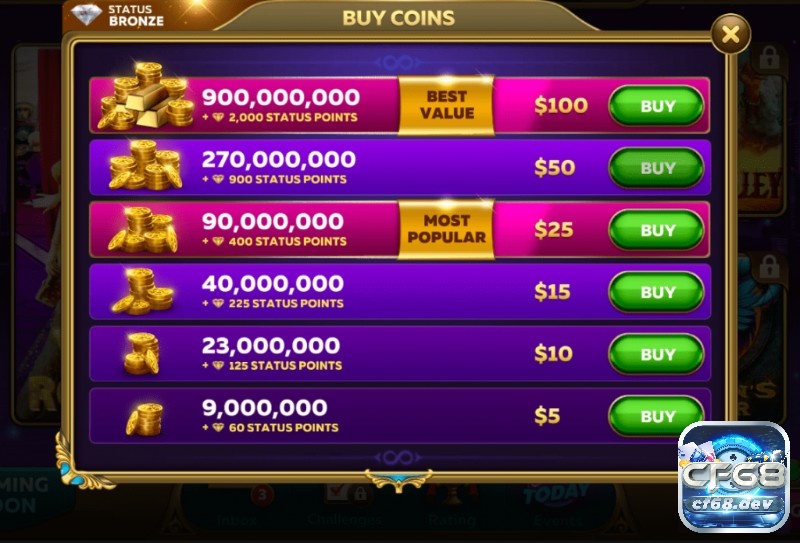Infinity slots: Sòng bạc xã hội đình đám nhất hiện nay cf68 Bảng giá xu hiện tại của Infinity slots