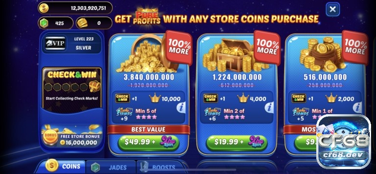 Lotsa Slots: Tham gia và nhận tiền chào mừng 2 triệu xu Mua xu trực tiếp tại cửa hàng để chơi game nhanh