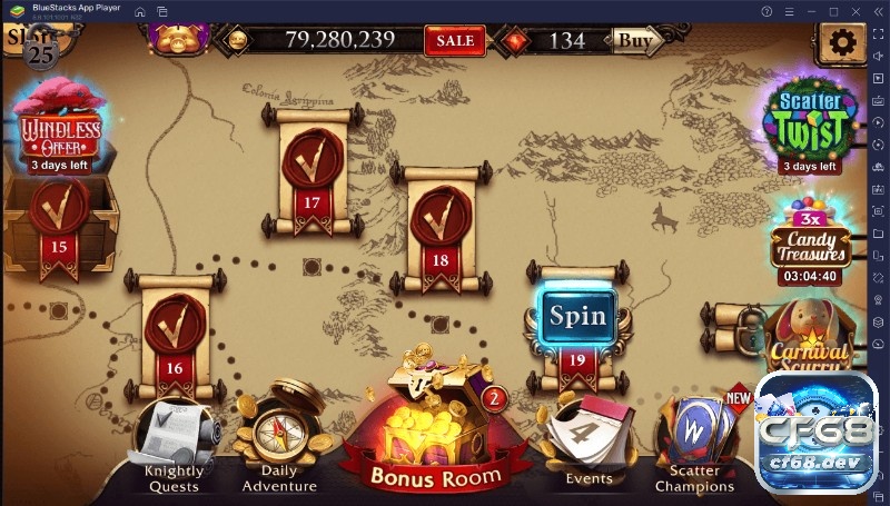 Scatter Slots: Tham gia để nhận 12 triệu xu miễn phí Giao diện chính của cổng game Scatter Slots