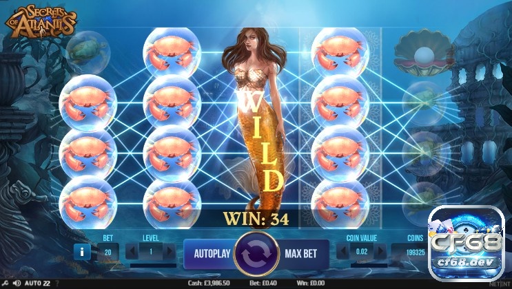 Secrets of Atlantis slot: Khám phá kho báu bí ẩn đại dương cf68 Biểu tượng Wild đem đến nhiều cơ hội ăn thưởng khủng