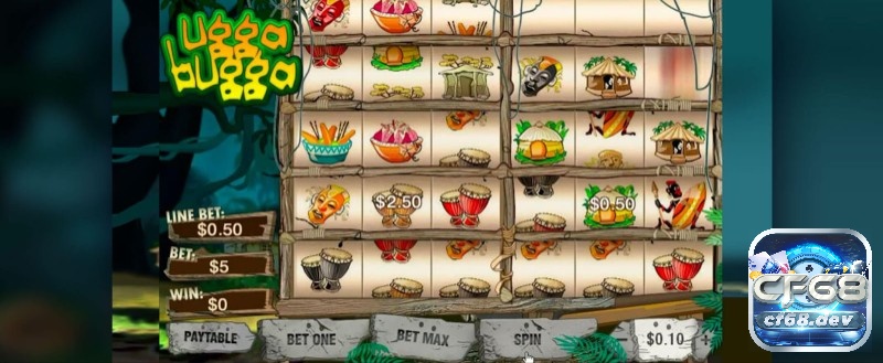 Ugga Bugga slot thời kì nguyên thủy với Jackpot x1000 Giao diện chính của trò chơi Ugga Bugga slot