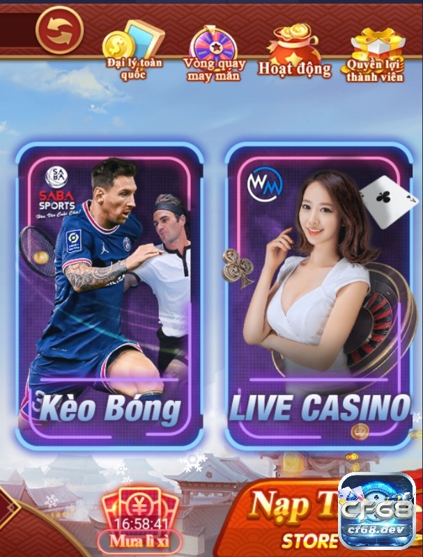 cf68. live phiên bản tiền nhiệm chính thức của cf68.dev Sảnh thể thao Saba và Live Casino tại cf68 .live