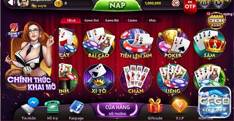 Chơi bài online cực hấp dẫn, cơ hội đổi thưởng tiền cực khủng cf68 Chơi bài online thông quan các ứng dụng mạng xã hội