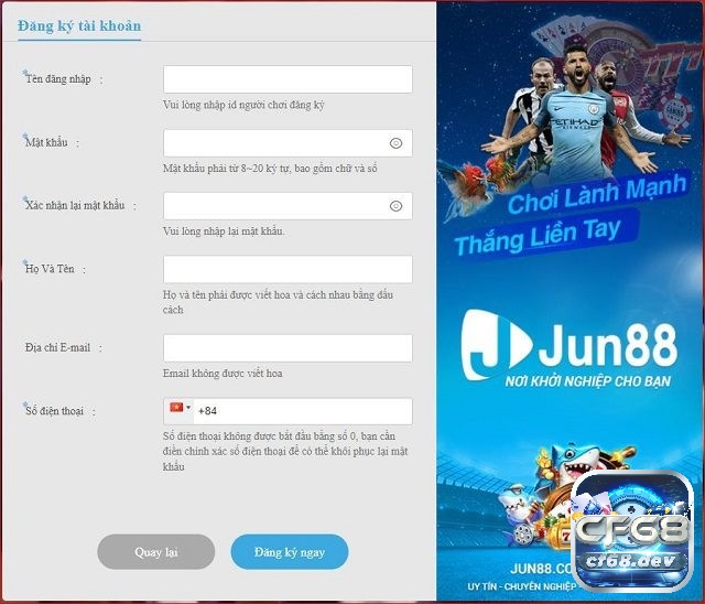 Giới thiệu nhà cái jun88: Nhà cái uy tín số 1 thị trường Châu Á Nhập đầy đủ các thông tin để nhận mã xác minh nhé!