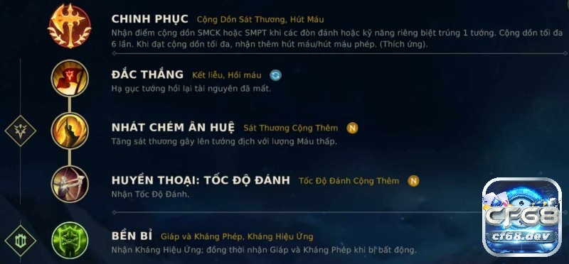 Bảng ngọc Darius Tốc Chiến - Đại tướng Noxus mùa 10 Bảng ngọc Darius Tốc Chiến thiên hướng gia tăng sức mạnh