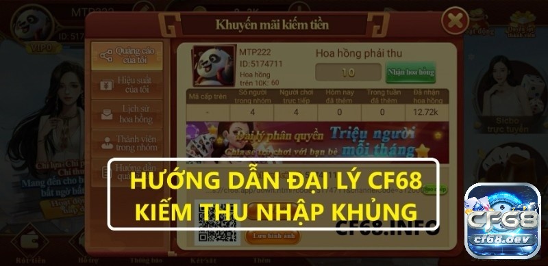 Cf 68 hợp tác đại lý: Hướng dẫn đăng ký chi tiết, thu nhập khủng CF68 chia sẻ cách cf 68 hợp tác đại lý cực đơn giản cho anh em muốn kiếm thu nhập khủng.