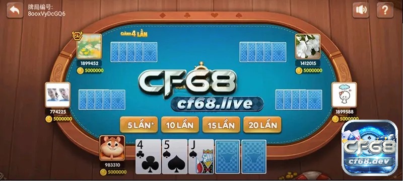 Game bai onlie hấp dẫn, giao diện đẹp mắt, giải trí cùng CF68 Trải nghiệm game bai onlie Poker Bull CF68