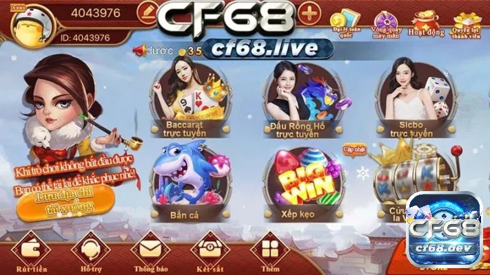 Tai CF68: Hướng dẫn tải và cài đặt app CF68 một cách dễ dàng CF68 là nhà cái mang đến cho người chơi một trải nghiệm chân thực và tuyệt vời.