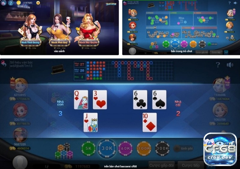 CF68 cổng game bài hấp dẫn, đa dạng, chuyên nghiệp hàng đầu Chơi Baccarat CF68 cổng game bài với giao diện đẹp mắt