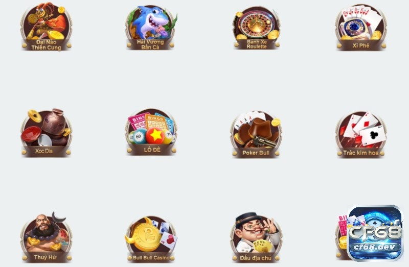 CF68 cổng game bài hấp dẫn, đa dạng, chuyên nghiệp hàng đầu Giao diện CF68 cổng game bài