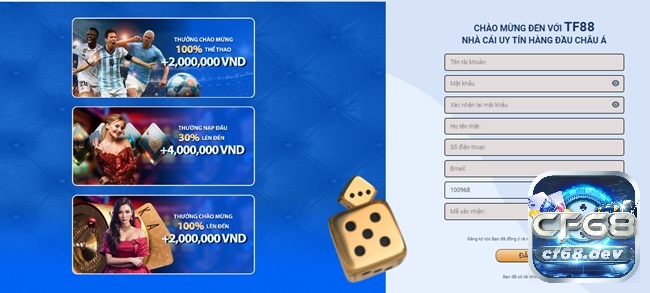Tf 88 Casino: Cá cược tại sòng bạc lớn nhất Philippines Nhập tên tài khoản, mật khẩu, họ và tên thật, số điện thoại để đăng ký
