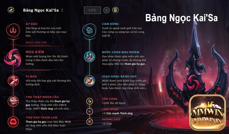 Kai'sa tốc chiến - Cách chơi vị xạ thủ đứng đầu meta mùa 11 Bảng ngọc dành cho Kai’Sa hiệu quả