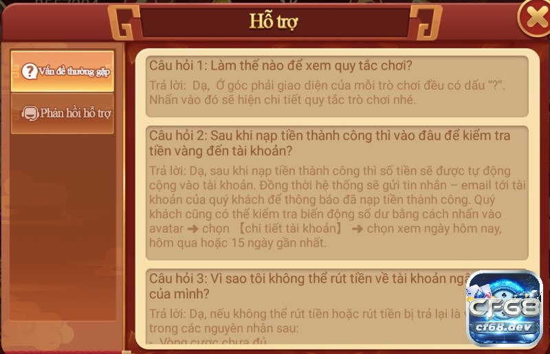 CF68 cổng game bài CF68 hàng đầu thị trường Casino hiện nay Nhà cái CF68 luôn đề cao việc hỗ trợ cược thủ