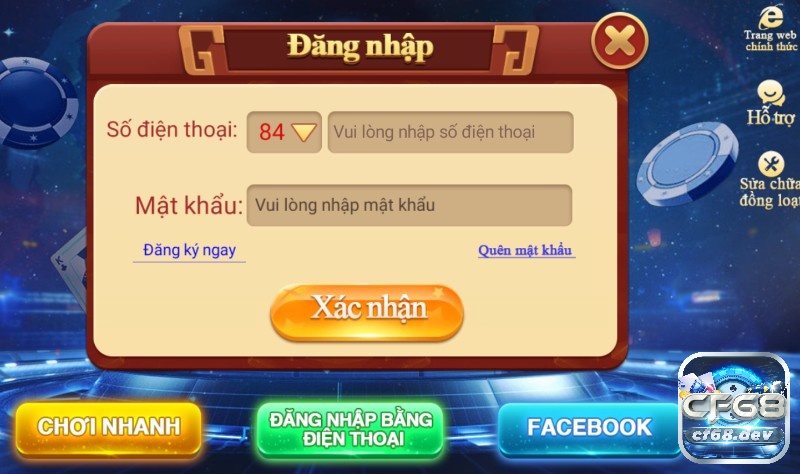 CF68 .DEV | CF68 CLUB - Nhà cái cá cược trực tuyến uy tín Đăng nhập tài khoản CF68 .DEV