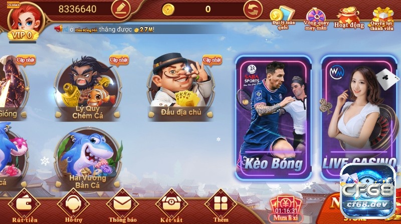Choi gam danh bai tại CF68.DEV - Cổng Game Casino uy tín Đa dạng thể loại cược tại CF68.DEV