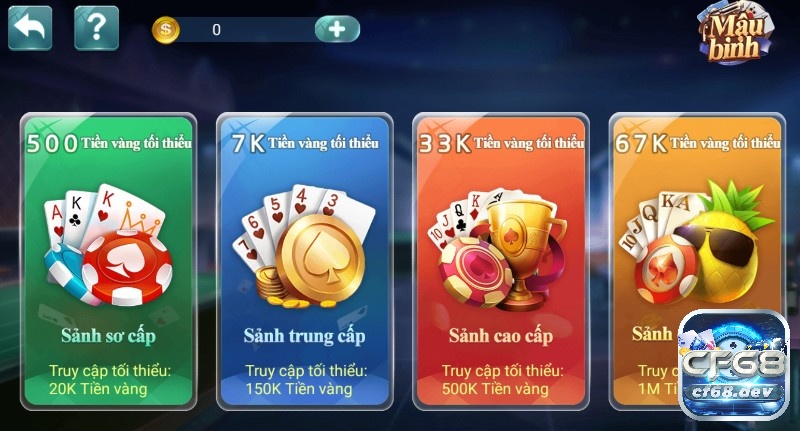 Choi gam danh bai tại CF68.DEV - Cổng Game Casino uy tín Thể loại mậu binh cân não cho cược thủ tại CF68