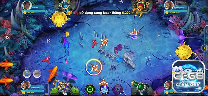 Game ban ca online tại CF68 - Cổng game uy tín trên thị trường Không bắn những sinh vật biển đi vào rìa màn hình