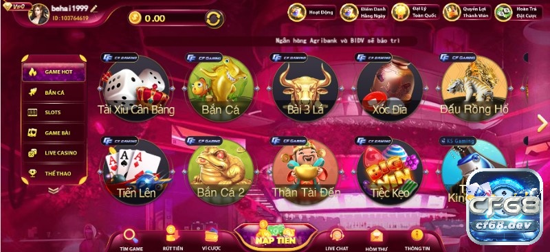 Cac game danh bai CF68 hấp dẫn, cá cược kiếm tiền khủng Cac game danh bai nổi bật hiện nay là gì?