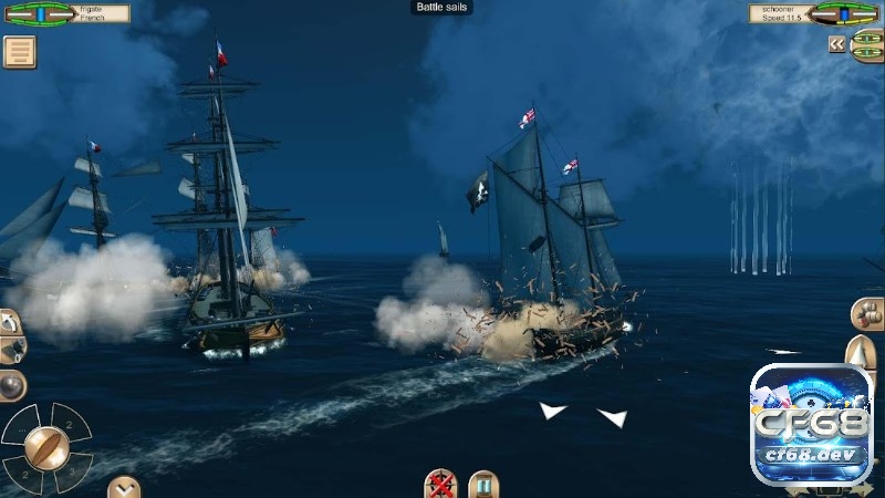 Game The Pirate: Caribbean Hunt - Game hải tặc hấp dẫn Tàu chiến là phương tiện chiến đấu chủ đạo trong game