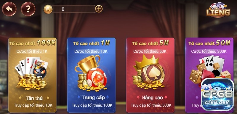 Cách chơi bài liêng đơn giản chi tiết từ A tới Z cho cược thủ Các sảnh cược trong liêng tại CF68.DEV