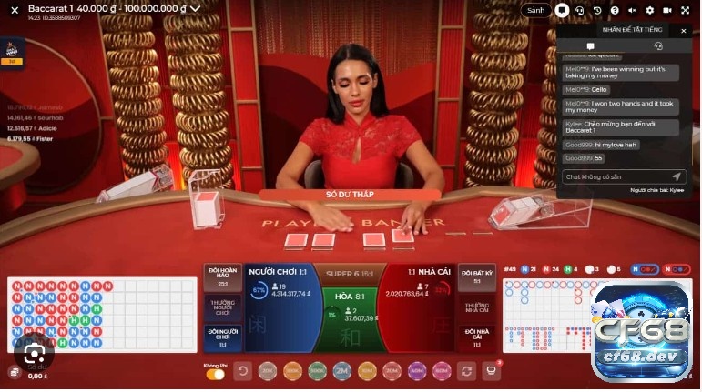 Công thức đánh Baccarat trăm trận, trăm thắng cho cược thủ Minh hoạ một bàn chơi đang áp dụng công thức đánh Baccarat