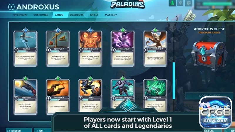 Game Paladins - Game bắn súng MOBA miễn phí cực hấp dẫn Hệ thống thẻ bài trong game