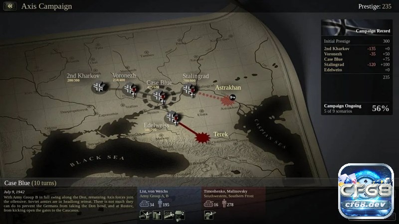 Game Unity of Command: Stalingrad Campaign cực hấp dẫn Các chiến dịch của Phát Xít Đức