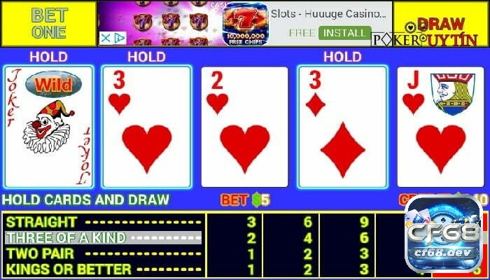 Video Poker: Chinh phục các game Video Poker hấp dẫn nhất AX Jokers Wild là ứng dụng Video Poker độc đáo, với lá bài "Jokers" mang đến những cơ hội đặc biệt và trải nghiệm mới mẻ
