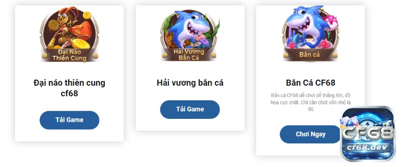 Cho game ban ca CF68 có gì hấp dẫn? Khám phá ngay Các tựa game bắn cá tại cổng game CF68