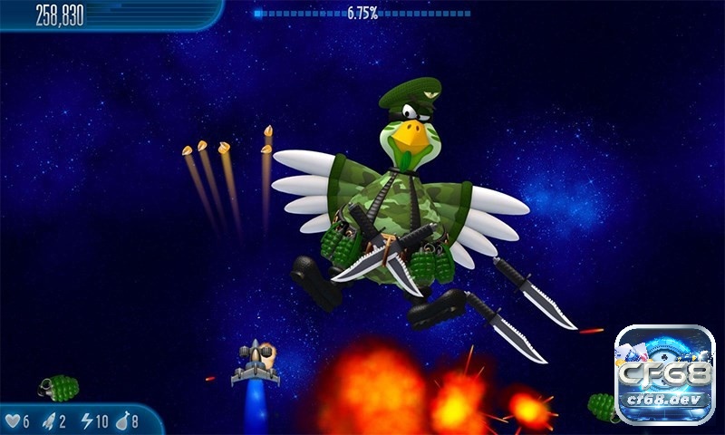 Game Chicken Invaders 5: Tựa game bắn gà đầy vui nhộn Tiêu diệt đàn gà và đương đầu với những con Boss để hoàn thành nhiệm vụ nhé!