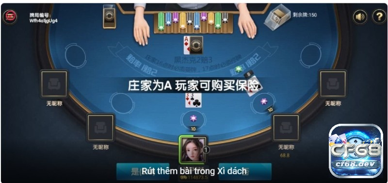 Game danh bai: Khám phá top game danh bai đỉnh cao tại CF68 Giao diện trong Game bài Blackjack ở CF68