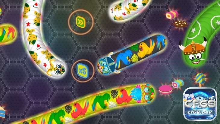 Game Wormate.io - Game rắn săn mồi hấp dẫn trên điện thoại Game đa dạng nhiều loại vật phẩm hỗ trợ cho chú sâu của bạn
