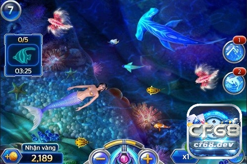 Game ban ca an xu tại CF68 - Cổng game uy tín trên thị trường Dùng đại bác 4 và 5 để bắn trúng đầu cá