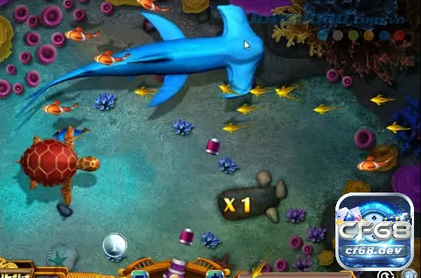 Game ban ca an xu tại CF68 - Cổng game uy tín trên thị trường Hãy chọn loại đạn nào mắc nhất và nhắm bắn vào con cá mập, cá to