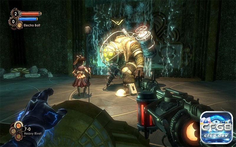 Game BioShock - Game bom tấn bắn súng góc nhìn thứ nhất Lối chơi bắn súng góc nhìn thứ nhất khá quen thuộc