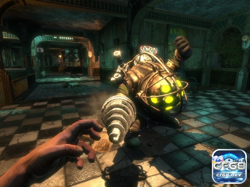 Game BioShock - Game bom tấn bắn súng góc nhìn thứ nhất Game BioShock lấy bối cảnh thế giới năm 1960