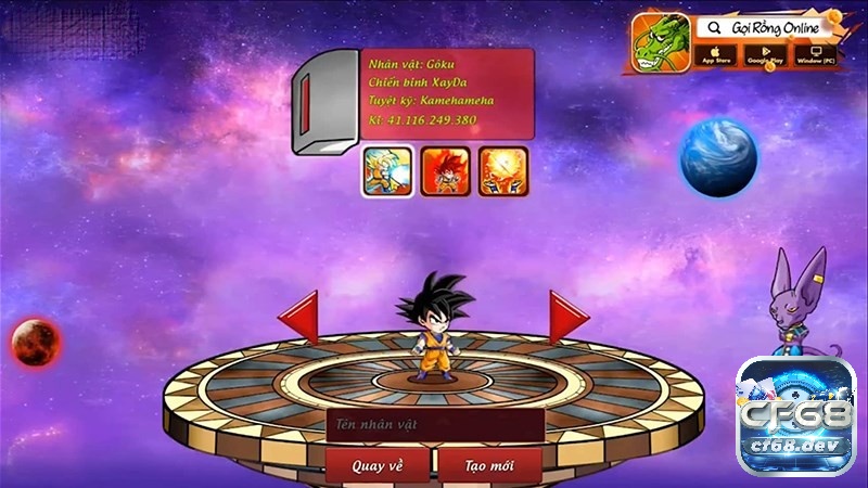 Game Gọi rồng Online - Game nhập vai MMORPG hấp dẫn Các nhân vật trong game đa dạng chuẩn theo bộ truyện tranh Dragon Ball