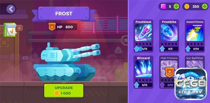 Game Tank Stars: Review game cuộc chiến xe tăng đỉnh cao Nâng cấp xe tăng để mang lại lợi thế chiến thuật lớn nhé!