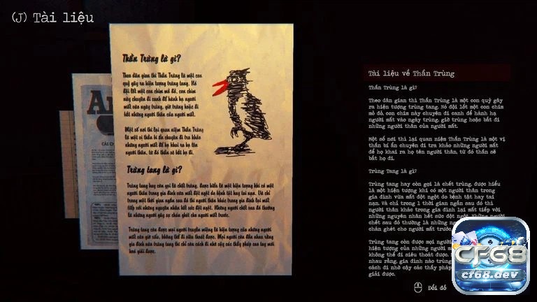 Game Thần Trùng (The Death) - Game kinh dị Việt Nam Mảng thông tin ở trong game Thần Trùng
