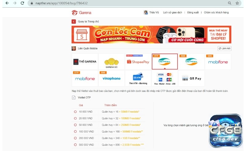 Cách nạp game free fire: Top cách nạp nhanh chóng và an toàn Cách nạp game free fire từ thuê bao Viettel SMS/OTP mang đến sự nhanh chóng, tiện lợi cho người dùng Viettel