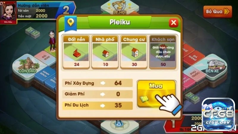 Game cờ tỷ phú: Cách chơi, luật chơi chi tiết dành cho tân thủ Sở hữu các ô đất liền kề giúp tăng cơ hội xây khách sạn và thu nhập từ cho thuê.