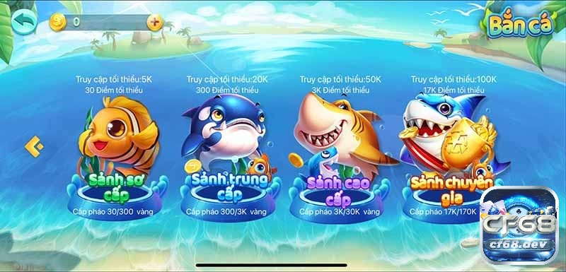 CF 68 – Cổng game cá cược uy tín hàng đầu châu Á Sảnh bắn cá tại CF68 mang đến trải nghiệm giải trí đỉnh cao