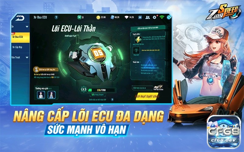 Game ZingSpeed Mobile - Đua xe tốc độ cao trên điện thoại Thoả sức nâng cấp để tăng sức mạnh