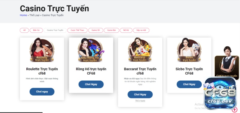 CF68.app - Cổng game cá cược trực tuyến uy tín và chất lượng Siêu phẩm casino dưới sự phục vụ của những cô nàng Dealer vô cùng xinh đẹp và sexy