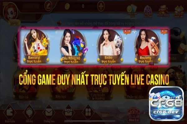 CF68.live - Cổng game cá cược trực tuyến uy tín và chất lượng Casino cực hot với những cô nàng dealer xinh đẹp phục vụ nhiệt tình